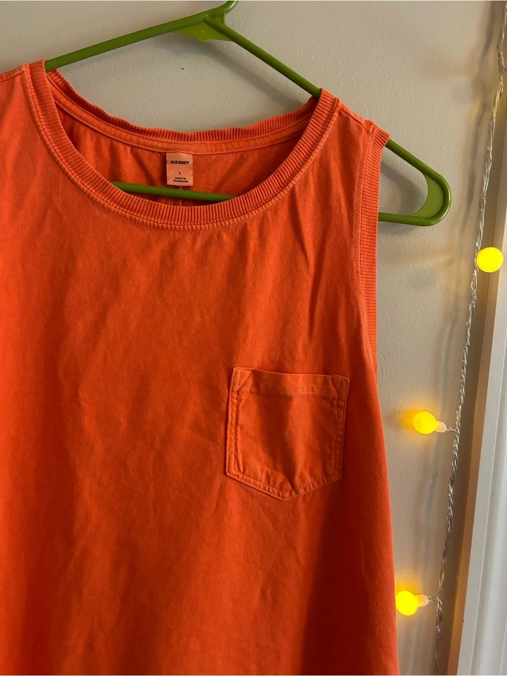 Old Navy Sleeveless Pocket Dress - Bright Orange size L